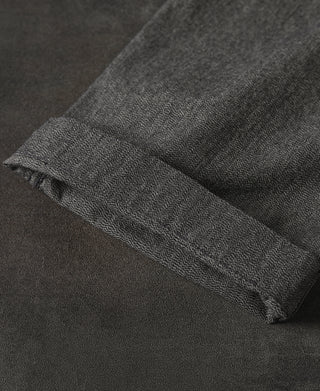 hem detail of Black Chambray Work Pants