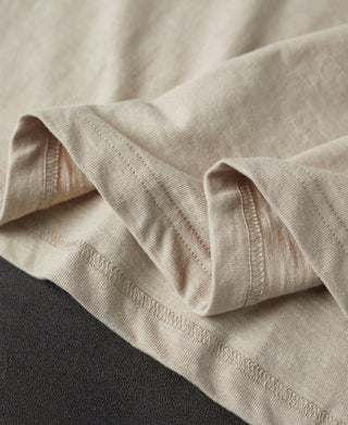 hem detail of Classic Fit Loopwheel Slub Cotton T-Shirt
