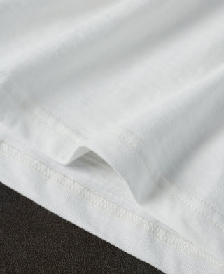 hem detail of Classic Fit Loopwheel Slub Cotton T-Shirt