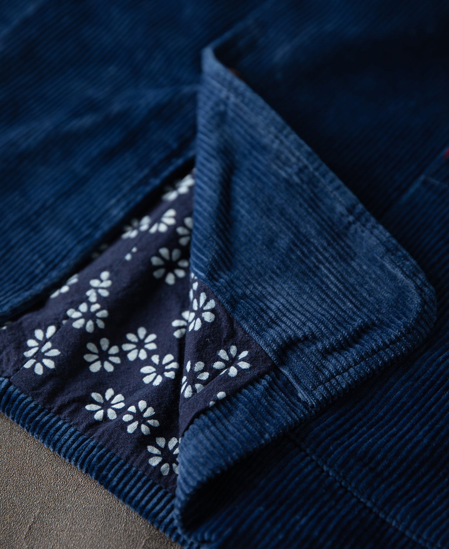 【45rpm】Indigo Corduroy Down Jacket / 4 45rpm 45R Indigo Blue Cotton Corduroy Down Jacket Coat Men's Size