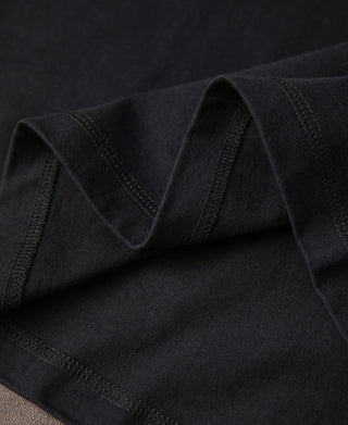 hem detail of Heavyweight Cotton Tubular Short-Sleeve Henley Shirt