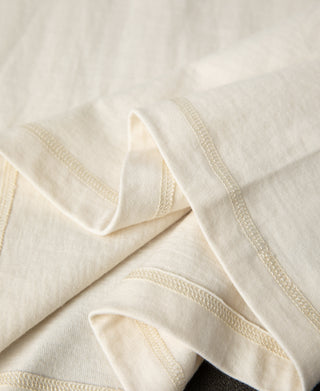 hem detail of Heavyweight Cotton Tubular Short-Sleeve Henley Shirt