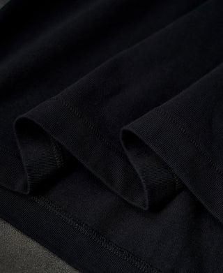 hem detail of Loopwheel Long Sleeve Cotton T-Shirt