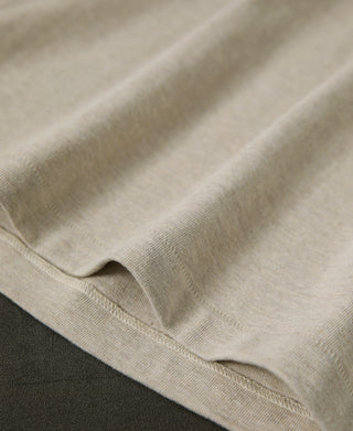 hem detail of Loopwheel Long Sleeve Cotton T-Shirt