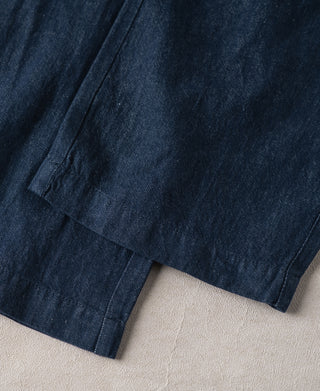 Hem Detail of Tapered Hemp-Cotton Blend Pants