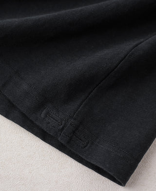 Hem Detail of Vintage Slub Cotton Cap Sleeve T-Shirt