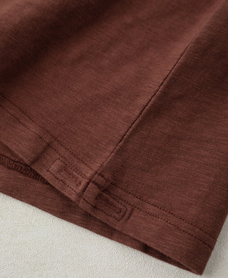 Hem Detail of Vintage Slub Cotton Cap Sleeve T-Shirt