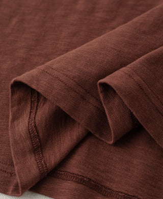 Hem Detail of Vintage Slub Cotton Cap Sleeve T-Shirt