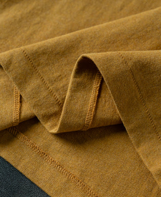 hem seam of Regular Fit Heavyweight Tubular Jersey T-Shirt in Mustard