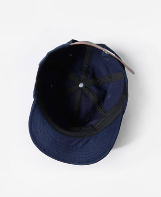 interior construction of Indigo-Dyed Cotton-Linen Ball Cap