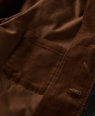 interior waist pocket of 1940s French Corduroy Chore Coat