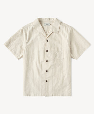 Italian Collar Salt-Shrunk Shirt in Ivory