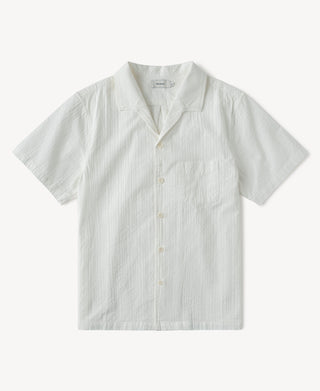 Italian Collar Salt-Shrunk Shirt in White