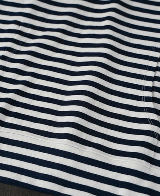 kangaroo pocket of Classic Fit Breton Stripe Cotton Jersey Hoodie