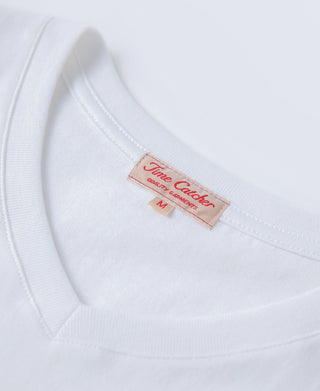 label of Classic Fit V-Neck Tubular Cotton T-Shirt