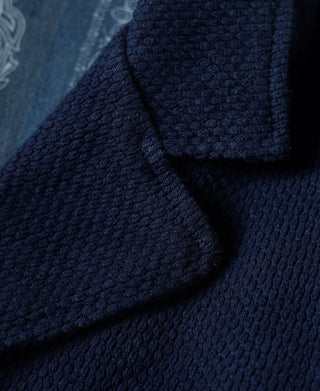 lapel detail of French Indigo-Dyed Sashiko Work Jacket