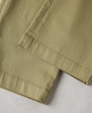 leg opening of Casual Stretch Cotton-Blend Tapered Pants in Khaki
