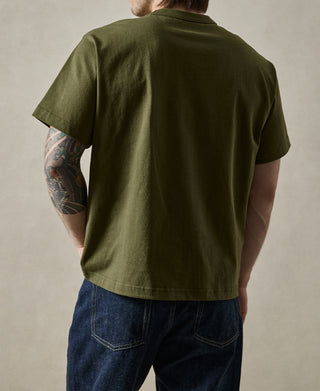 lifestyle shot of 1900s Heavyweight Cotton Jersey Boxy T-Shirt