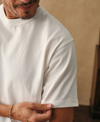 lifestyle shot of 1900s Heavyweight Cotton Jersey Boxy T-Shirt