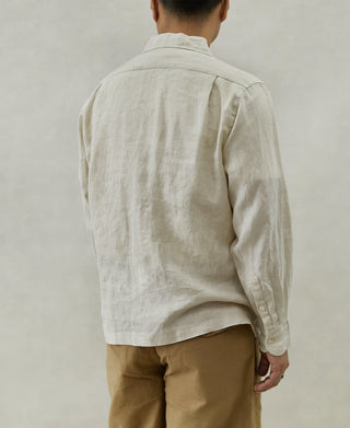 lifestyle shot of 1950s Italian Collar Linen Shirt