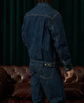 lifestyle shot of 1950s Type 2 Selvedge Denim Jacket
