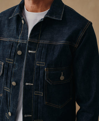 lifestyle shot of 1950s Type 2 Selvedge Denim Jacket