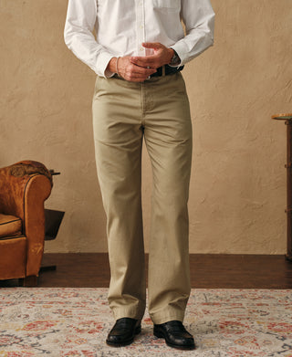 lifestyle shot of 1950s US Army Officer Chino Trousers