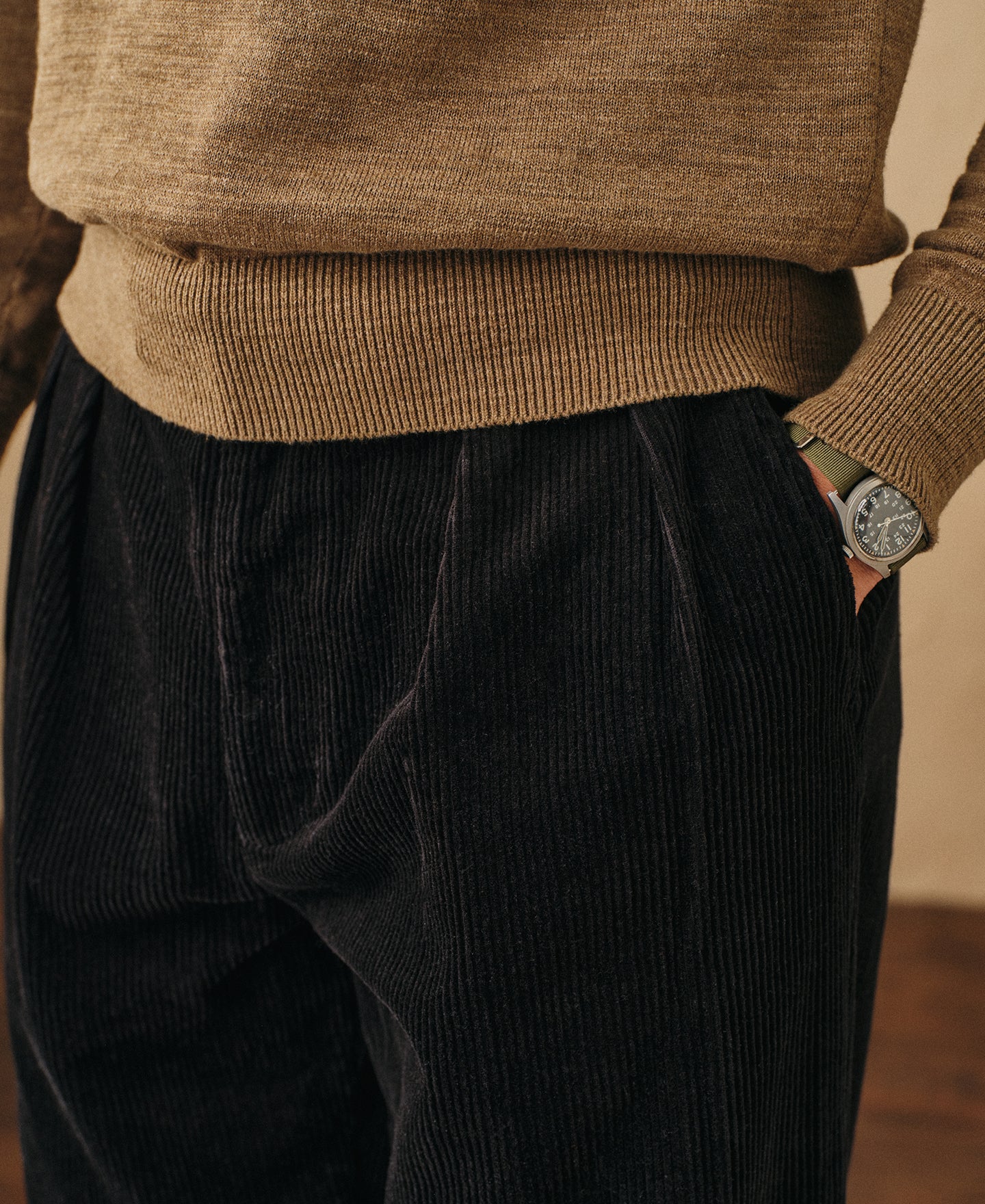 Straight-Leg Double-Pleated Cotton-Corduroy Trousers - Black Straight-Leg Double-Pleated Cotton-Corduroy Trousers - Black