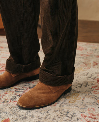 lifestyle shot of 1960s Double Pleated Corduroy Trousers