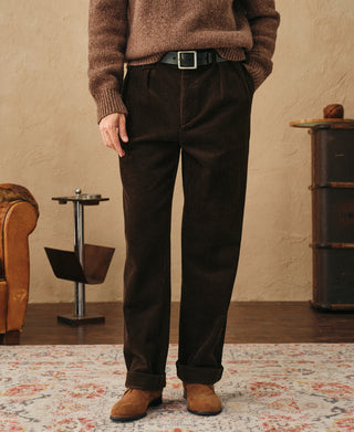 lifestyle shot of 1960s Double Pleated Corduroy Trousers
