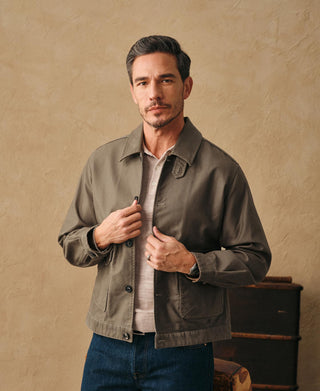 lifestyle shot of A-2 Moleskin Bomber Jacket