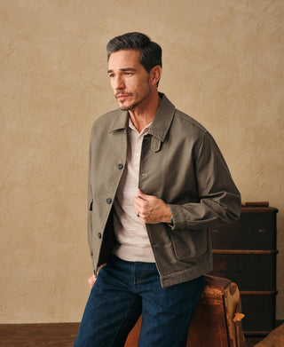 lifestyle shot of A-2 Moleskin Bomber Jacket