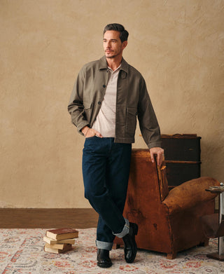 lifestyle shot of A-2 Moleskin Bomber Jacket