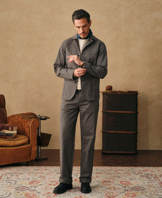lifestyle shot of Black Chambray Work Jacket