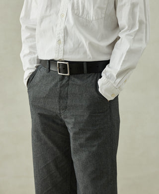 lifestyle shot of Black Chambray Work Pants