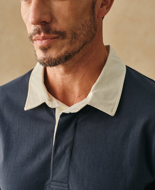 lifestyle shot of Classic Fit Jersey Tubular Rugby Shirt