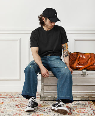 lifestyle shot of Classic Fit Loopwheel Slub Cotton T-Shirt