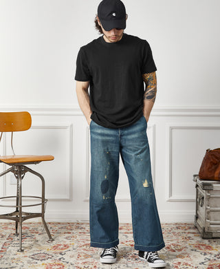 lifestyle shot of Classic Fit Loopwheel Slub Cotton T-Shirt