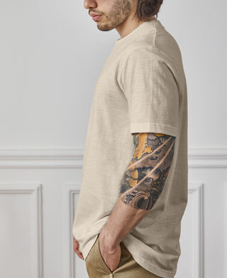 lifestyle shot of Classic Fit Loopwheel Slub Cotton T-Shirt