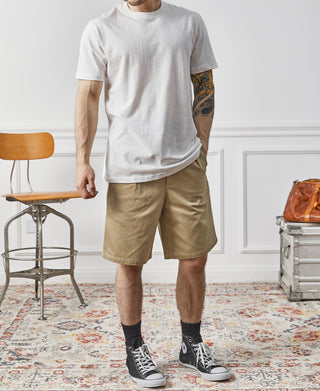 lifestyle shot of Classic Fit Loopwheel Slub Cotton T-Shirt