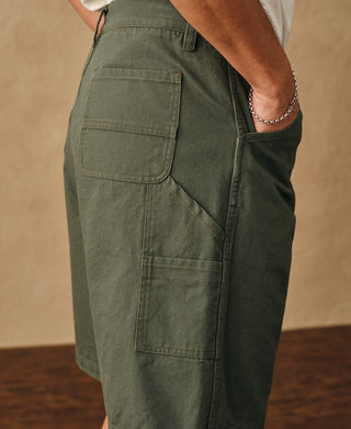 lifestyle shot of Duck Canvas Carpenter Cargo Shorts