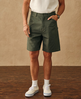 lifestyle shot of Duck Canvas Carpenter Cargo Shorts