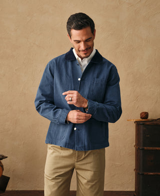 lifestyle shot of French Worker Chore Jacket