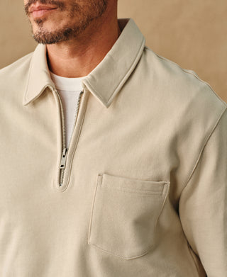lifestyle shot of Heavyweight Quarter-Zip Collar Sweatshirt