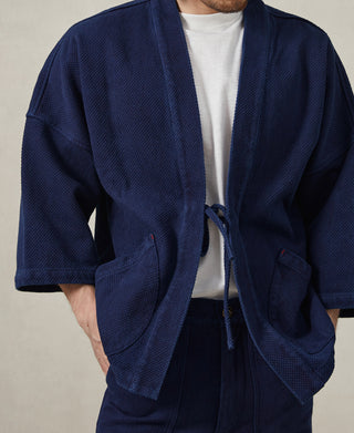 lifestyle shot of Indigo Sashiko Kendo Jacket