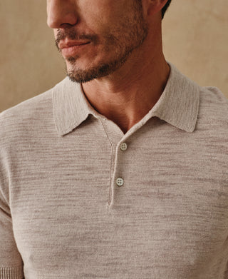 lifestyle shot of Lightweight Slub Cotton Knit Polo