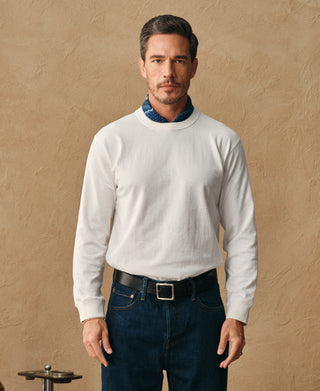 lifestyle shot of Loopwheel Long Sleeve Cotton T-Shirt