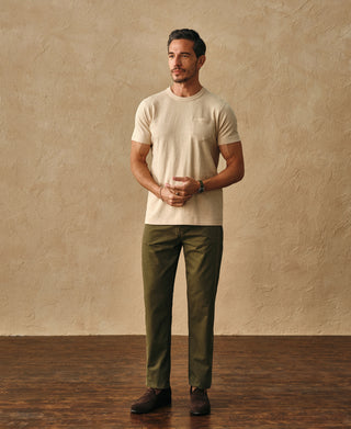 lifestyle shot of Classic Fit Loopwheel Slub Cotton Pocket T-Shirt