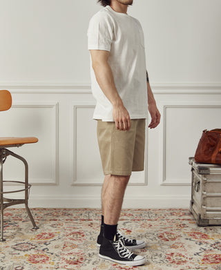 lifestyle shot of Classic Fit Loopwheel Slub Cotton Pocket T-Shirt