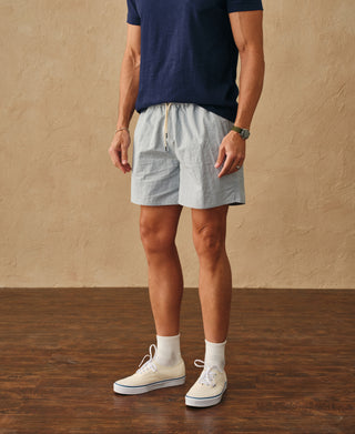 lifestyle shot of 5-Inch Nylon Swim Shorts
